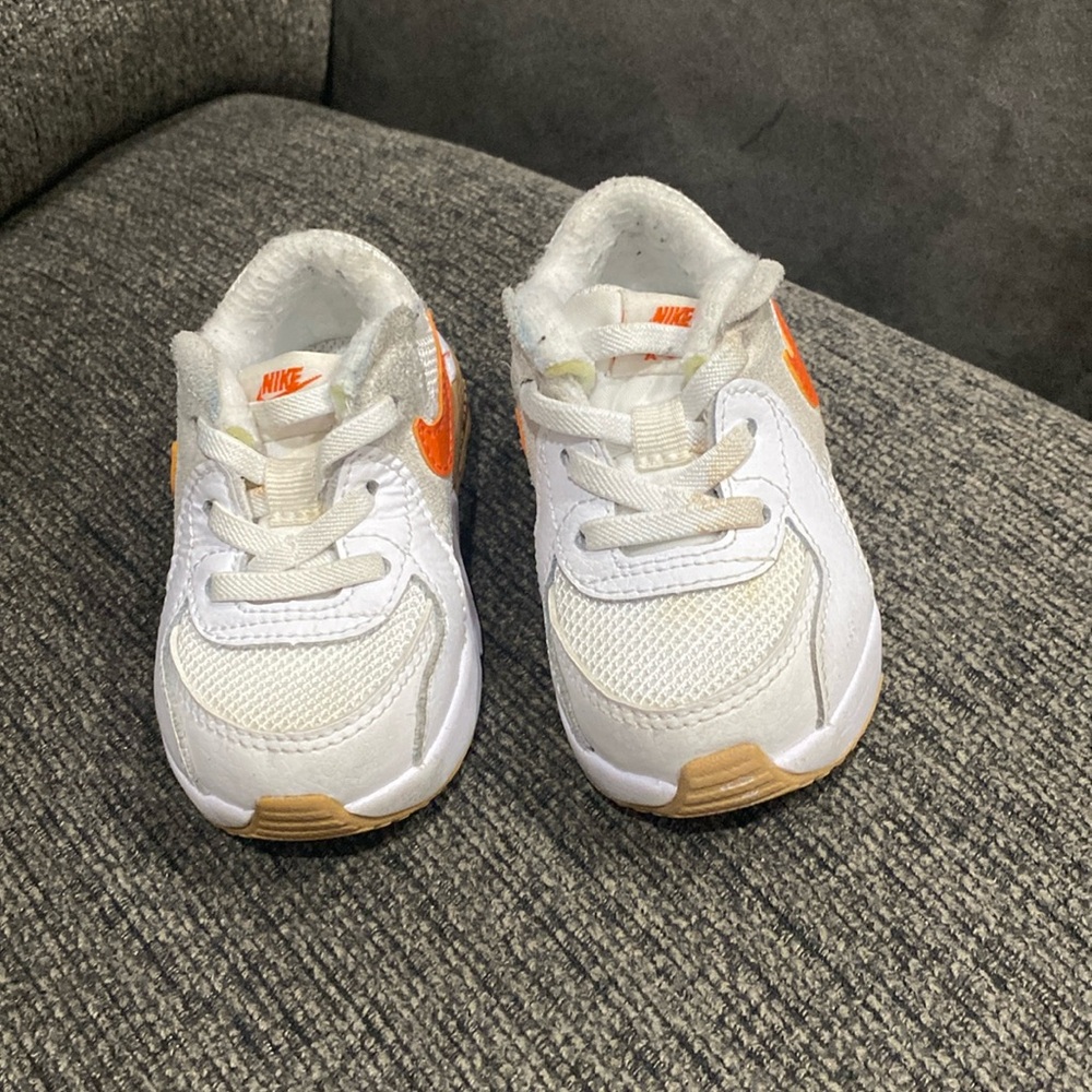 Nike air mix, size 4C, white/orange/Brown